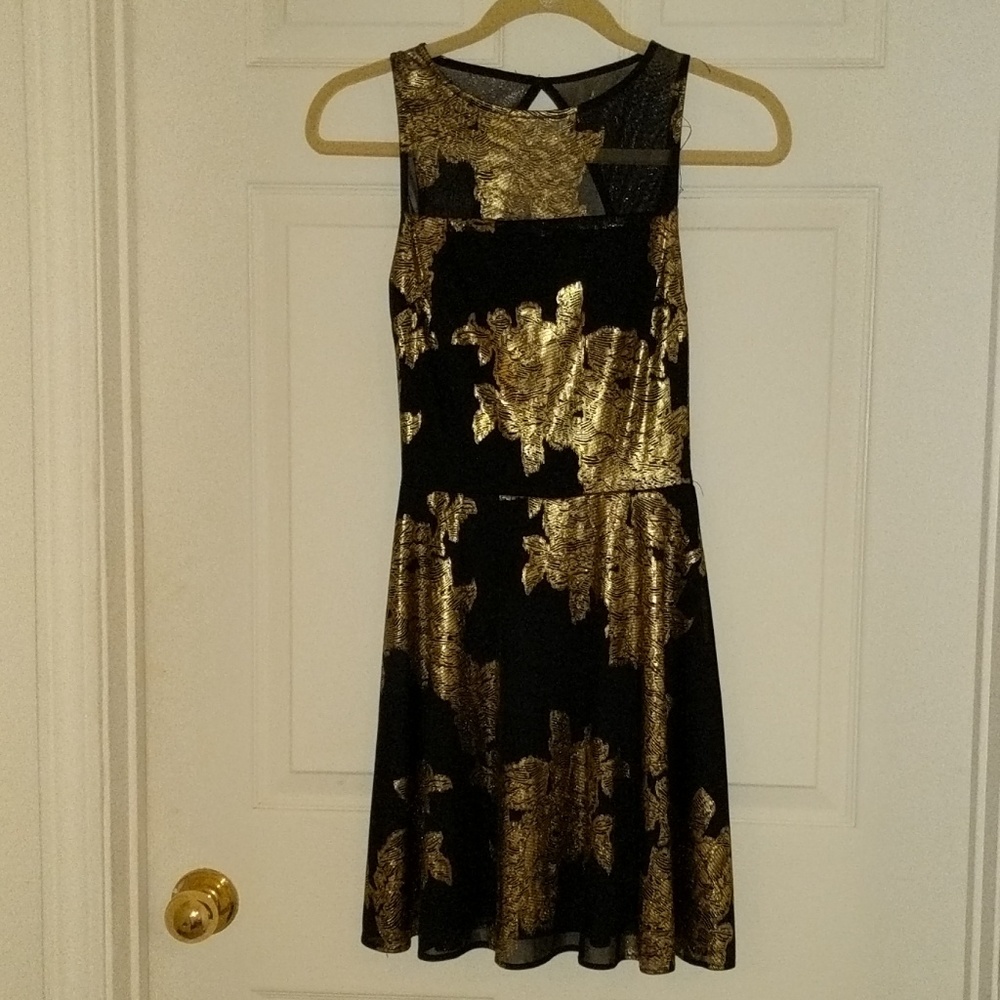Black and gold dress